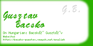 gusztav bacsko business card